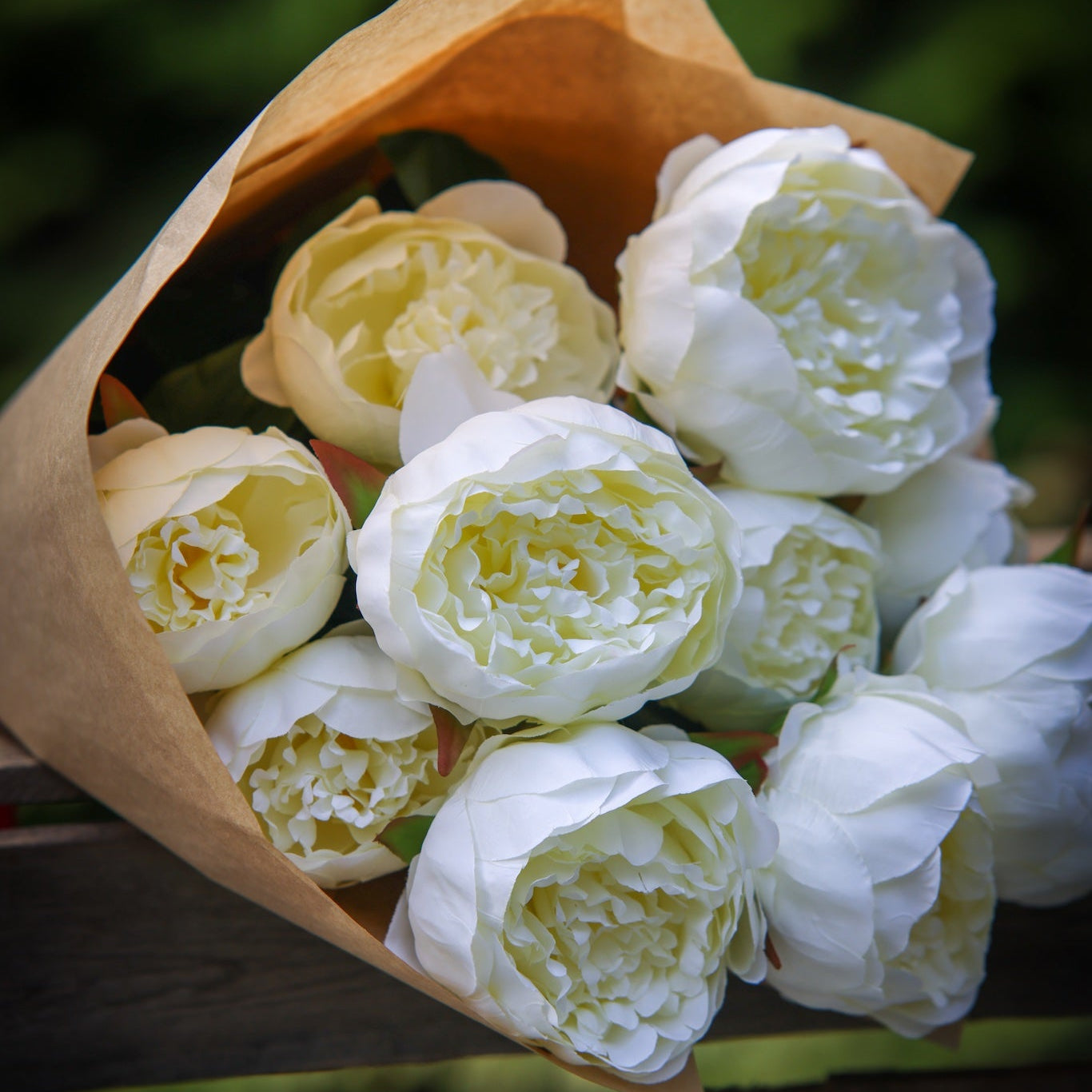 Faux Cream Peony Bunch
