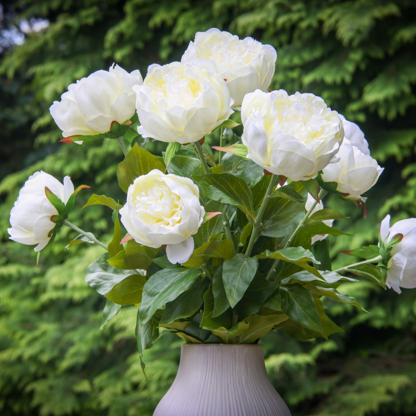 Faux Cream Peony Bunch