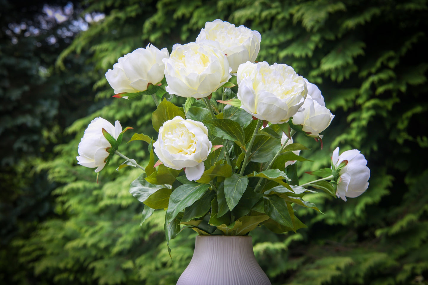 Faux Cream Peony Bunch