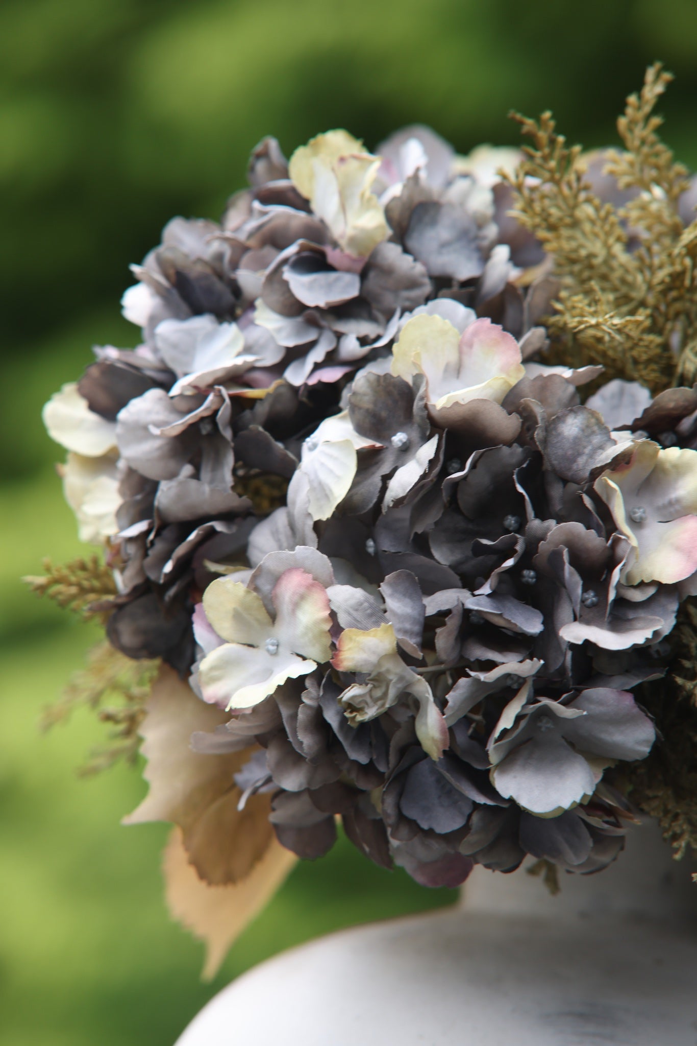 Faux Grey Hydrangea Arrangement