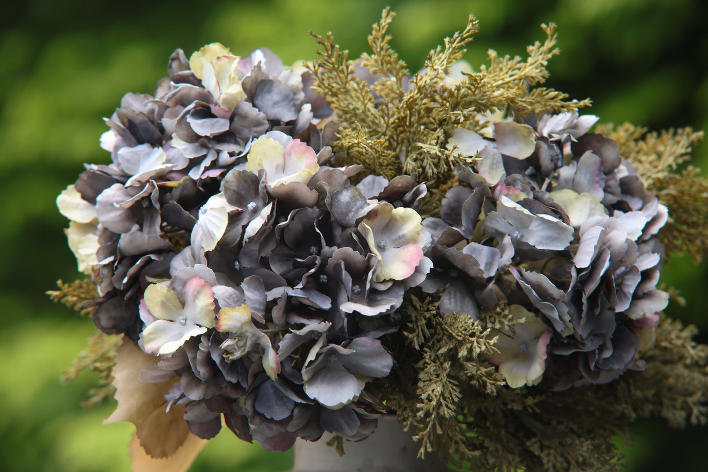 Faux Grey Hydrangea Arrangement