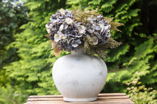 Faux Grey Hydrangea Arrangement
