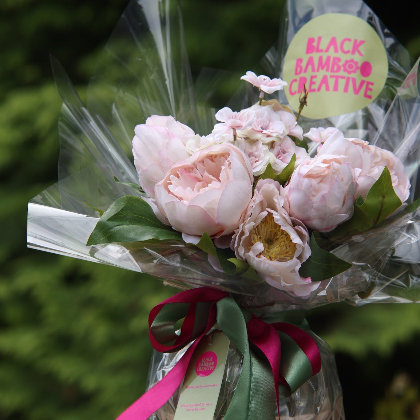 Faux Pink Peony bouquet