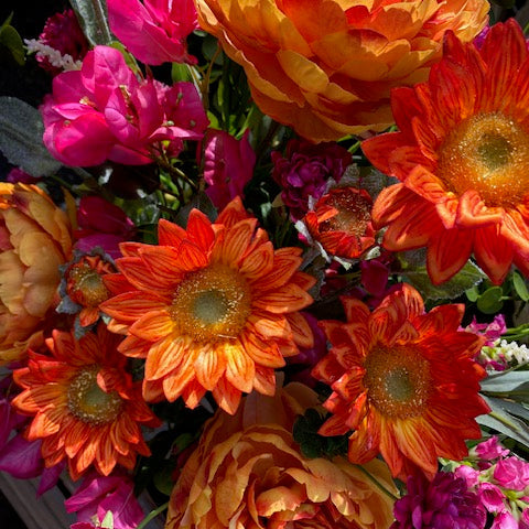 Faux Hot Pink & Orange Arrangement