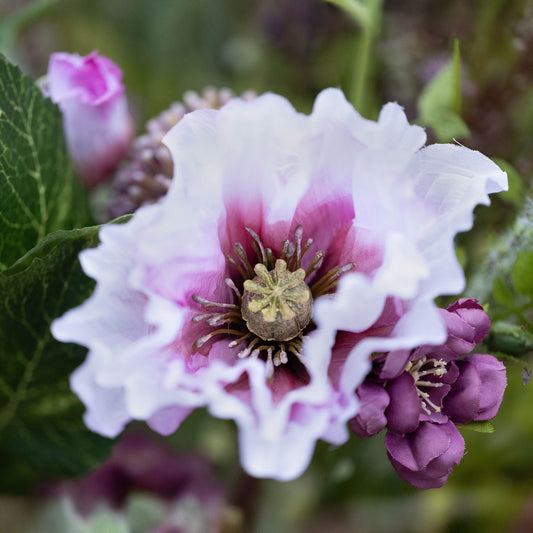 Faux Wild Flower Purple & Green Meadow Arrangement