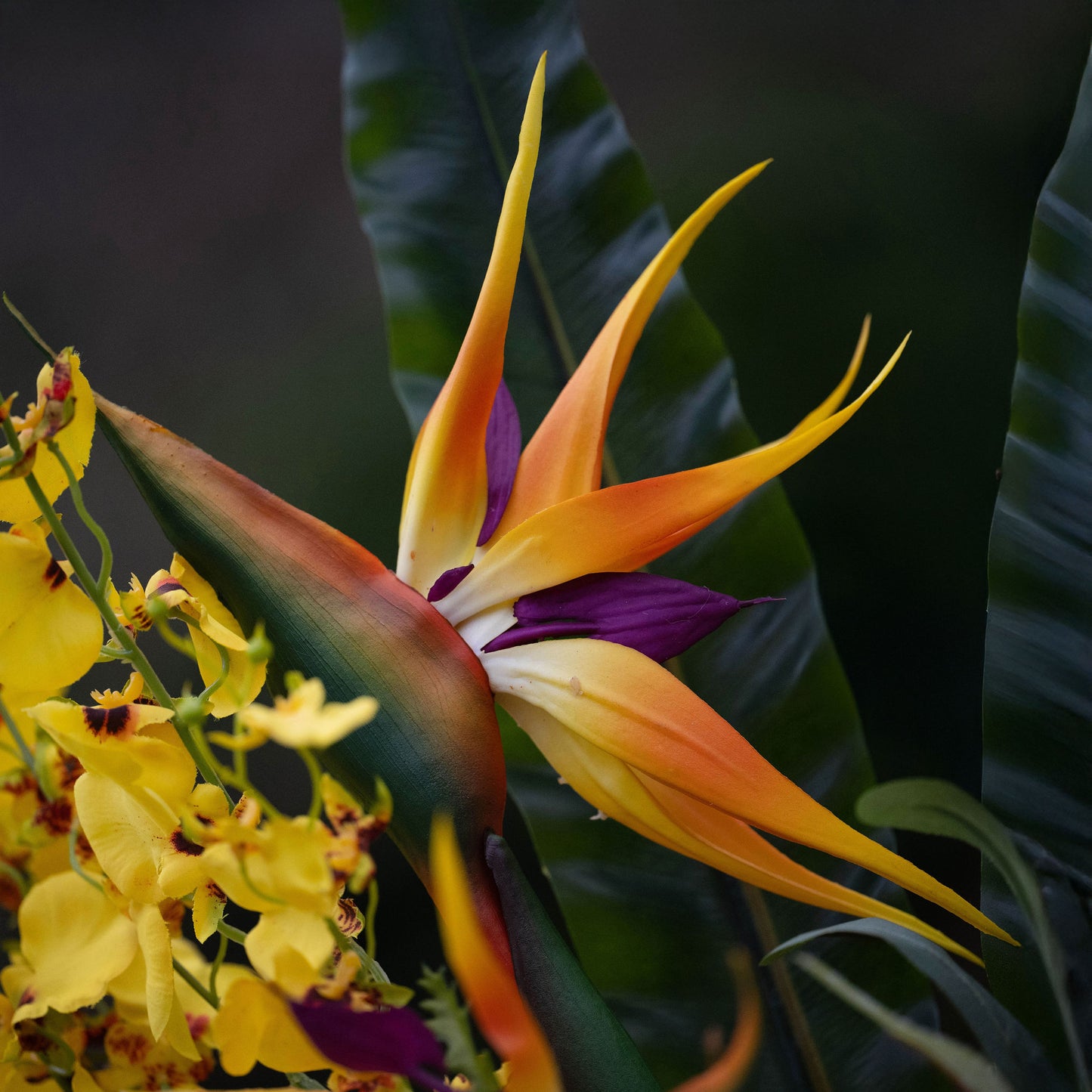 Faux Tropical Flower Arrangement