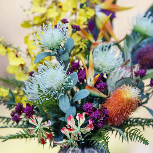 Faux Tropical Flower Arrangement