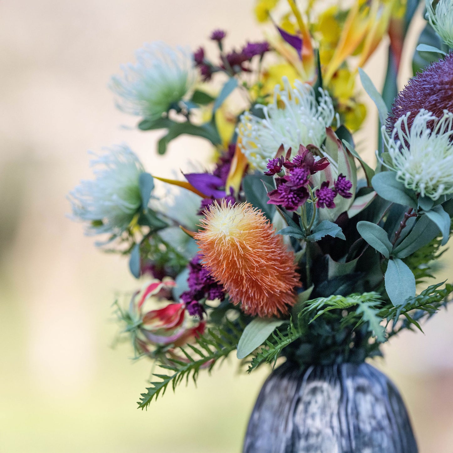 Faux Tropical Flower Arrangement