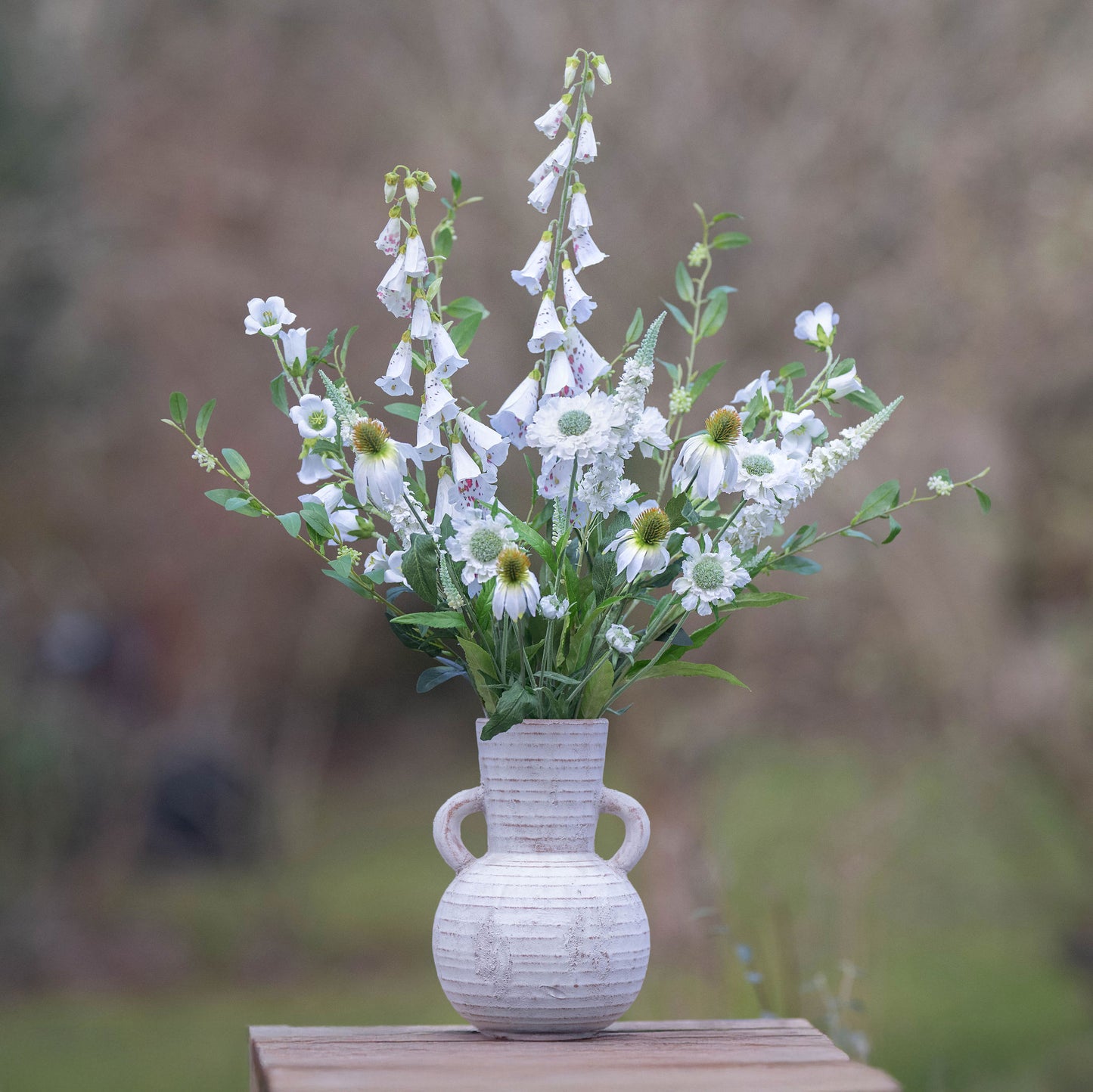 Faux Cream Cottage Garden Arrangement