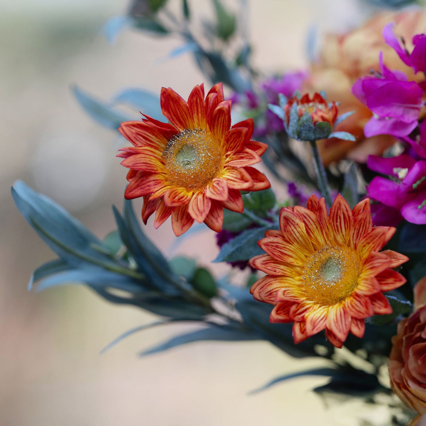 Faux Hot Pink & Orange Arrangement