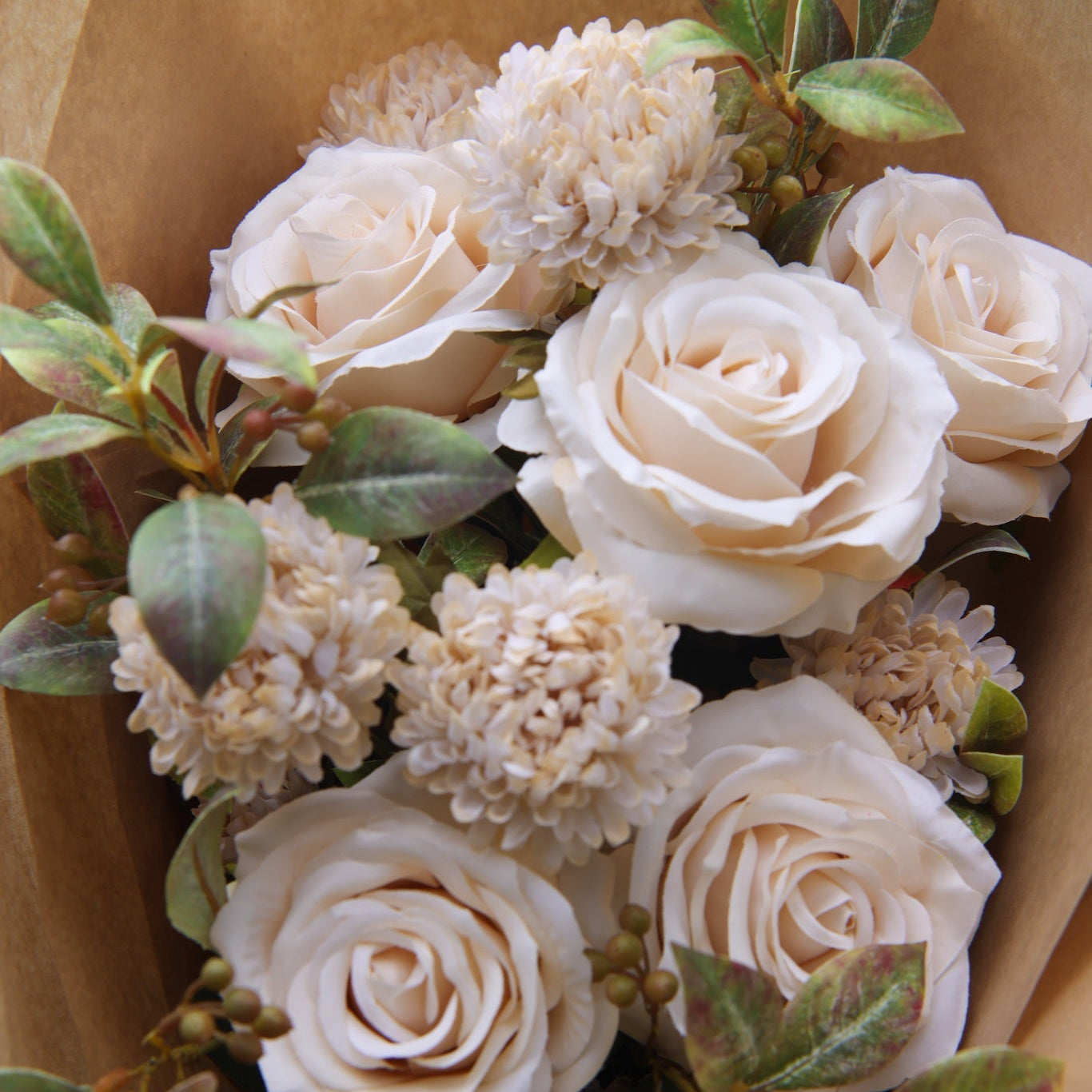 Faux Rose Cream Vintage Arrangement