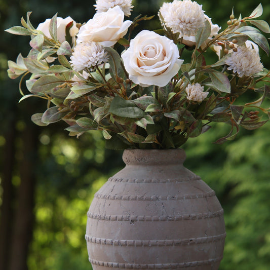 Faux Rose Cream Vintage Arrangement
