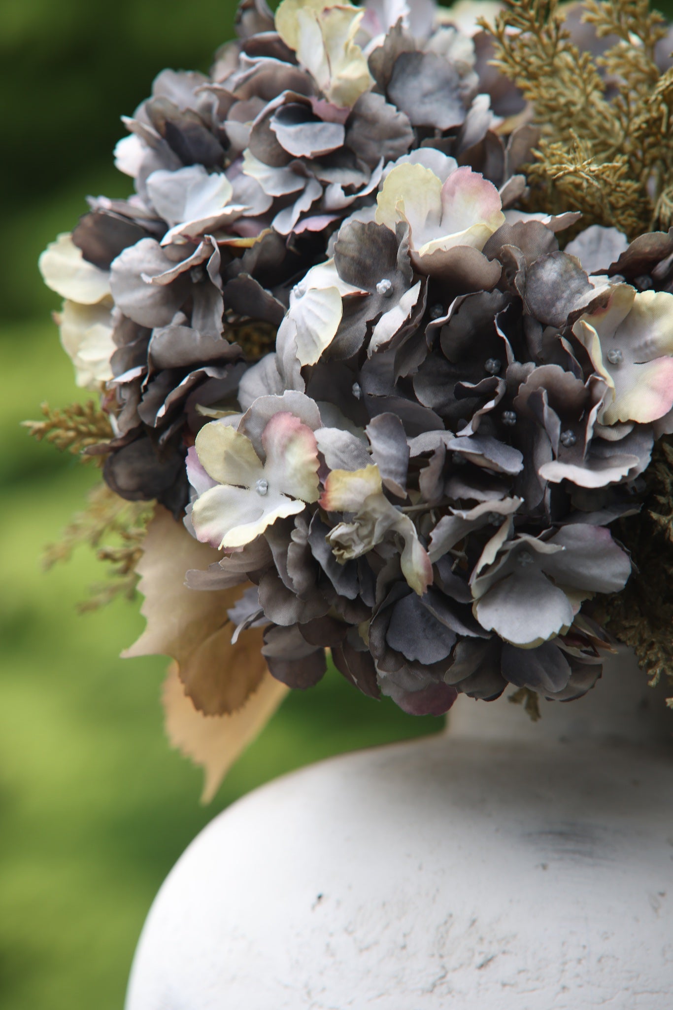 Faux Grey Hydrangea Arrangement