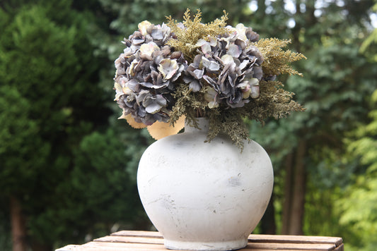 Faux Grey Hydrangea Arrangement